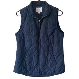 OLD NAVY Navy Blue Zip Front Vest Size Medium Lightweight Casual Summer